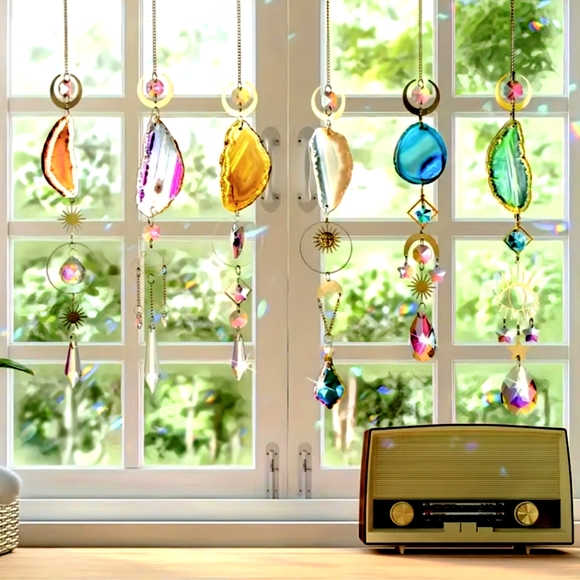 3 pcs Crystal Geode Suncatcher light Catcher Prism Pendant Gift Idea Gift - Picture 7 of 7